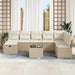 Bankstel 9 st 8-Aantal zitplaatsen Beige en Crème poly rattan