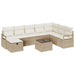 Bankstel 9 st 8-Aantal zitplaatsen Beige en Crème poly rattan