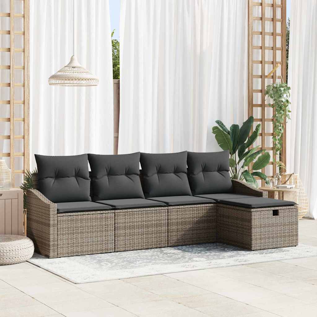 Bankstel 6 st poly rattan