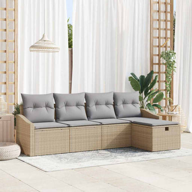 Bankstel met kussen 6 pcs poly rattan
