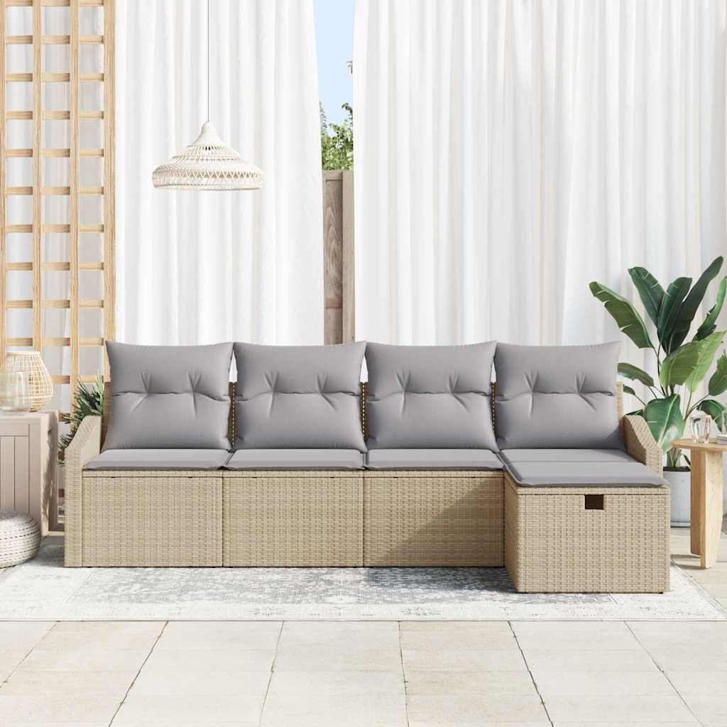 Bankstel met kussen 6 pcs poly rattan