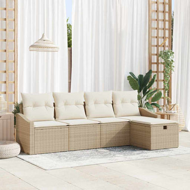 Bankstel met kussen 6 pcs poly rattan