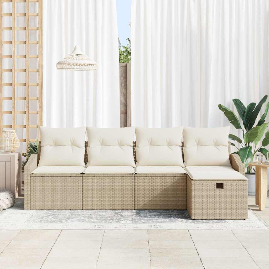 Bankstel met kussen 6 pcs poly rattan