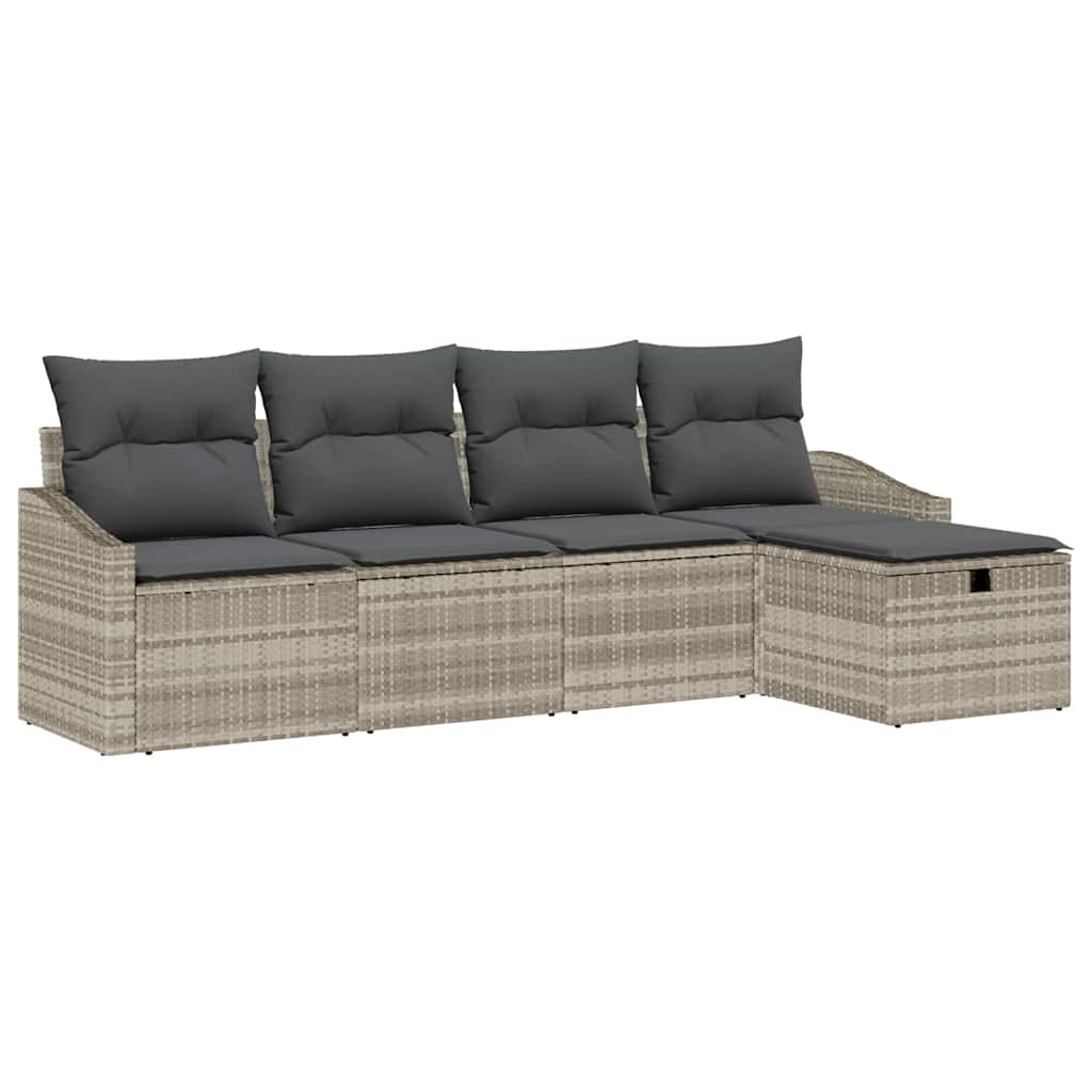 Bankstel met kussen 6 pcs poly rattan