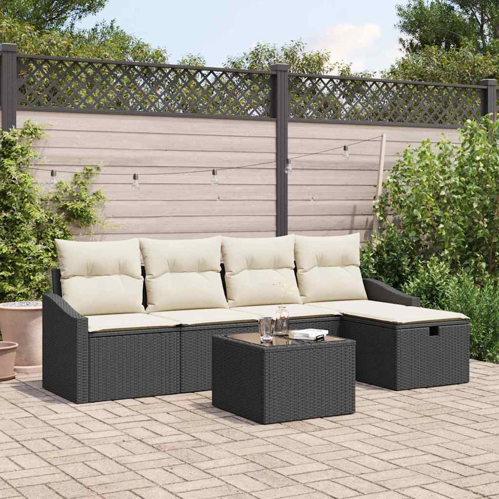 Bankstel 5 st poly rattan