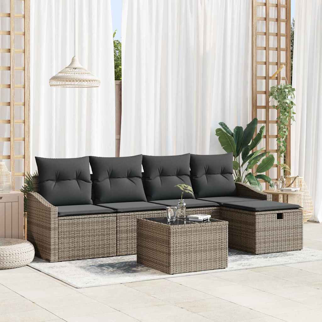 Bankstel 5 st poly rattan