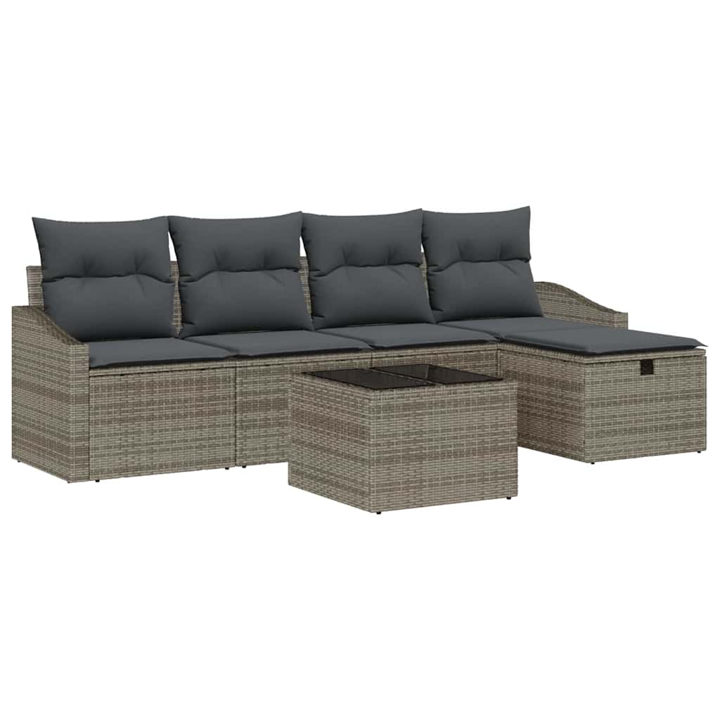 Bankstel 5 st poly rattan