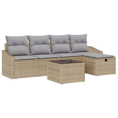 Bankstel met kussen 5 pcs poly rattan