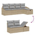 Bankstel met kussen 5 pcs poly rattan