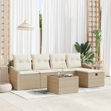Bankstel met kussen 5 pcs poly rattan
