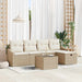 Bankstel met kussen 5 pcs poly rattan