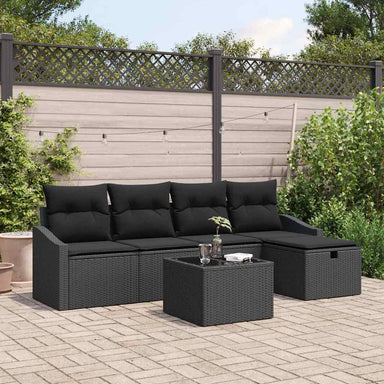 Bankstel 6 st poly rattan