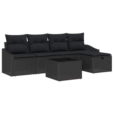 Bankstel 6 st poly rattan
