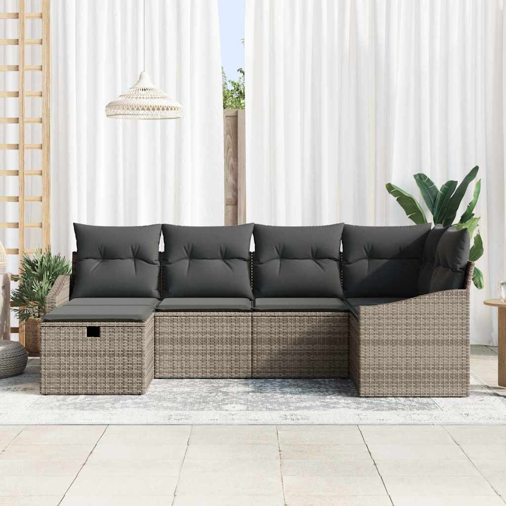 Bankstel 7 st poly rattan