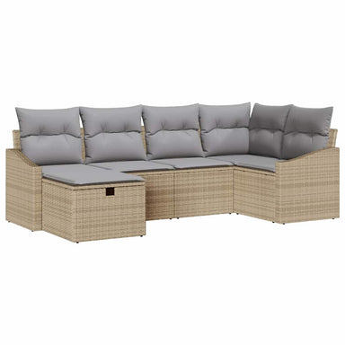 Bankstel met kussen 6 pcs poly rattan