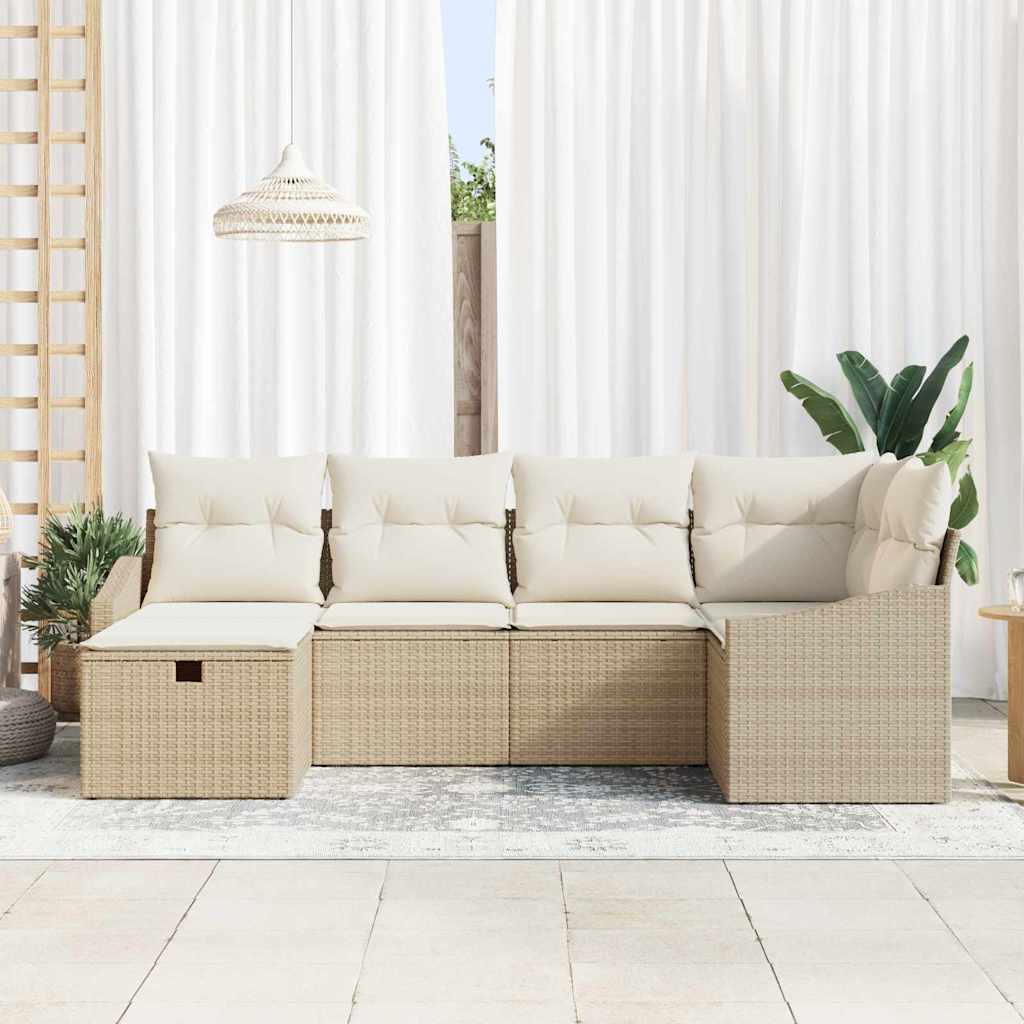 Bankstel 7 st poly rattan