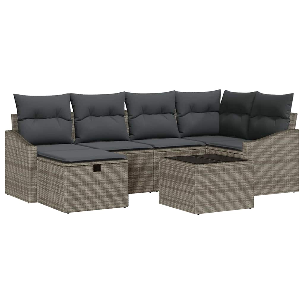 Bankstel 7 st poly rattan