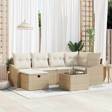 Bankstel 6 st poly rattan