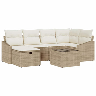 Bankstel 6 st poly rattan