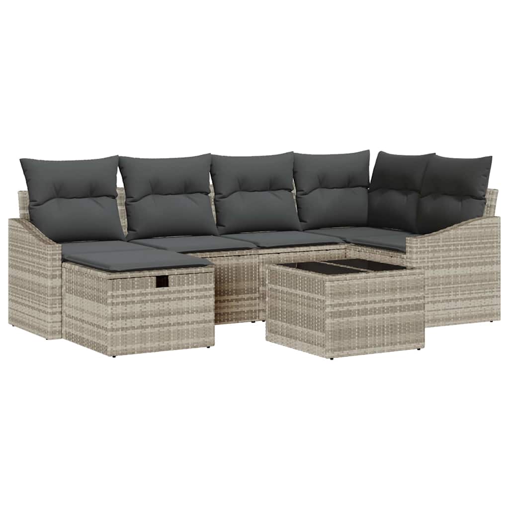 Bankstel 6 st poly rattan