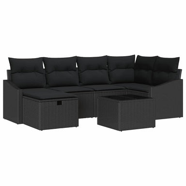 Bankstel 7 st poly rattan