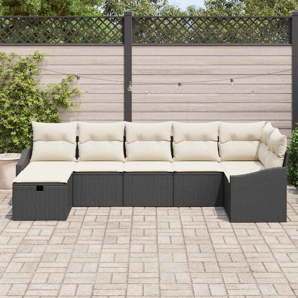 Bankstel 7 st poly rattan