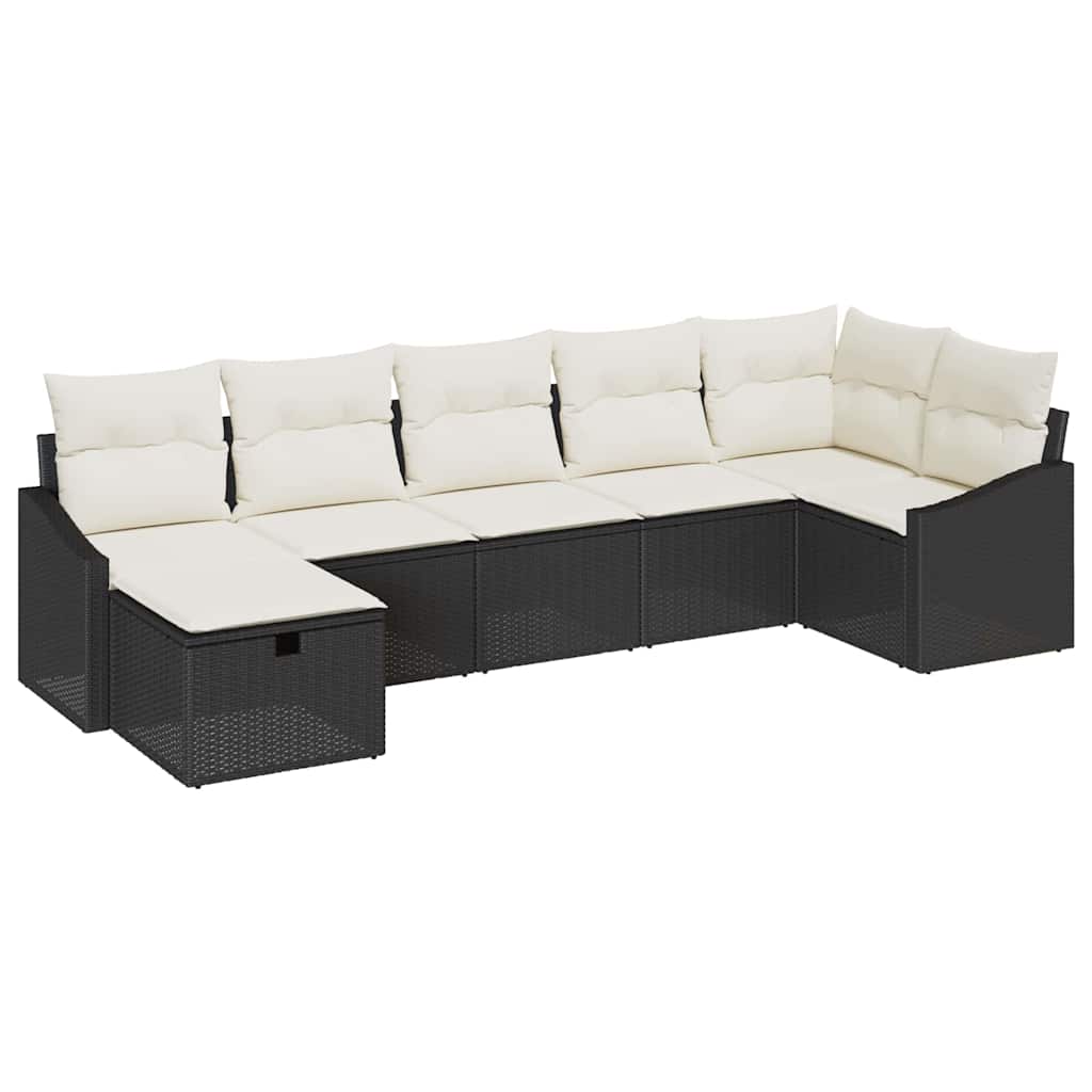 Bankstel 7 st poly rattan