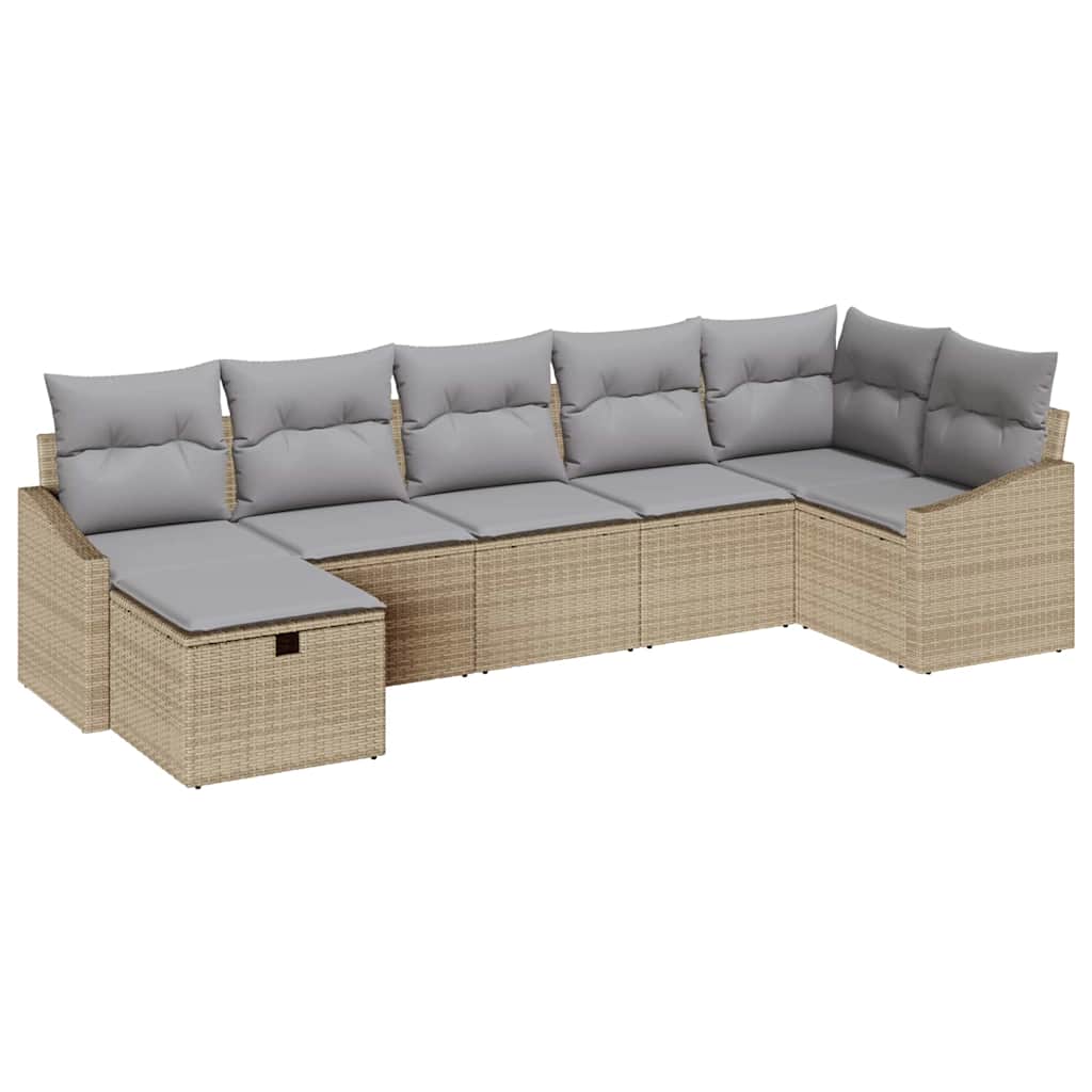 Bankstel met kussen 8 pcs poly rattan