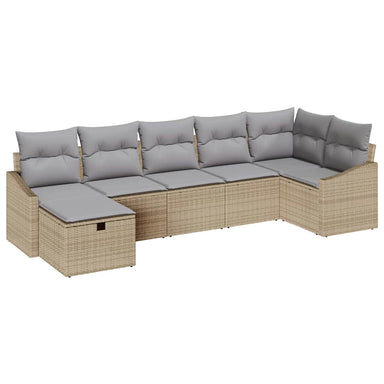 Bankstel met kussen 8 pcs poly rattan