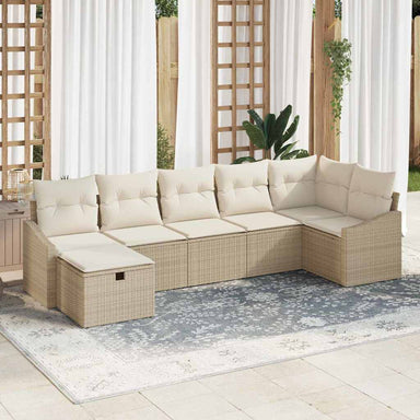 Bankstel 7 st poly rattan