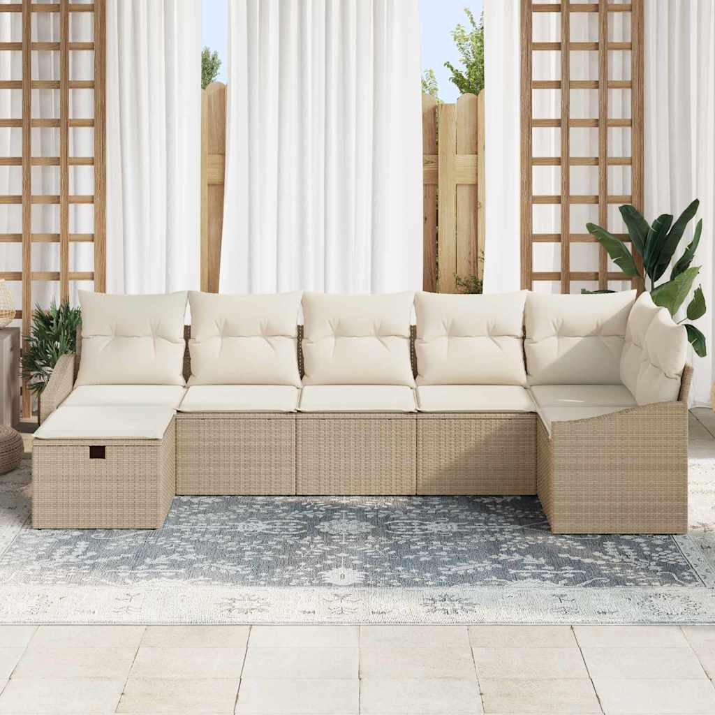 Bankstel 7 st poly rattan