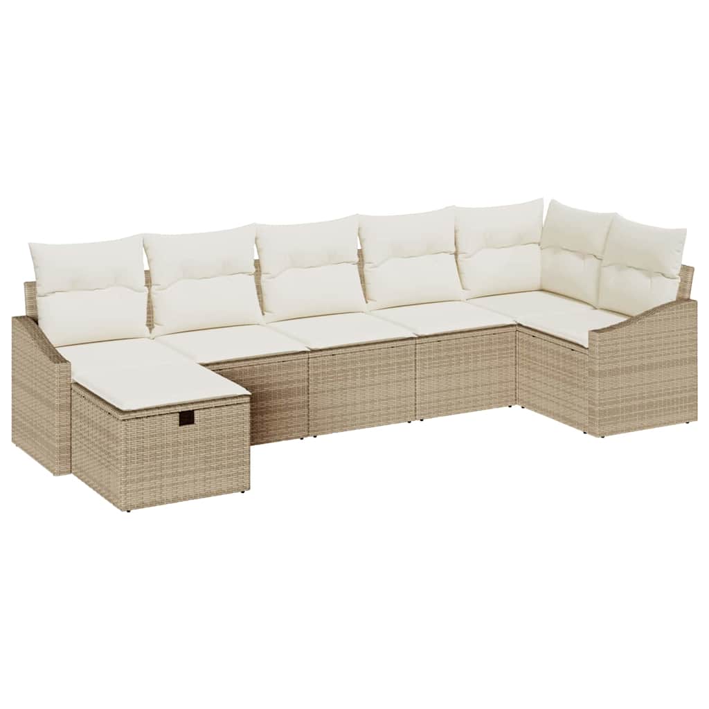 Bankstel 7 st poly rattan