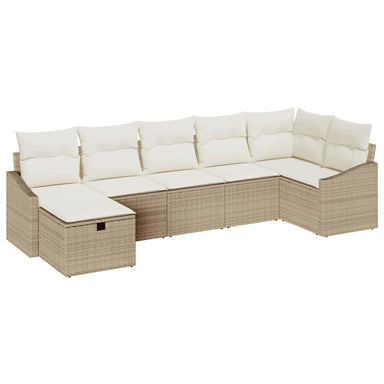 Bankstel 7 st poly rattan