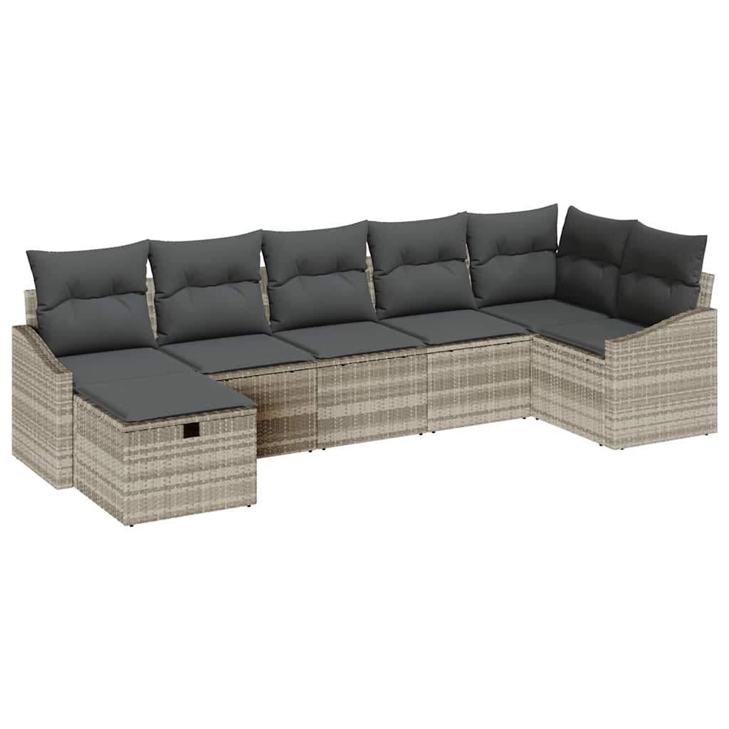 Bankstel met kussen 8 pcs poly rattan