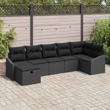 Bankstel 7 st poly rattan