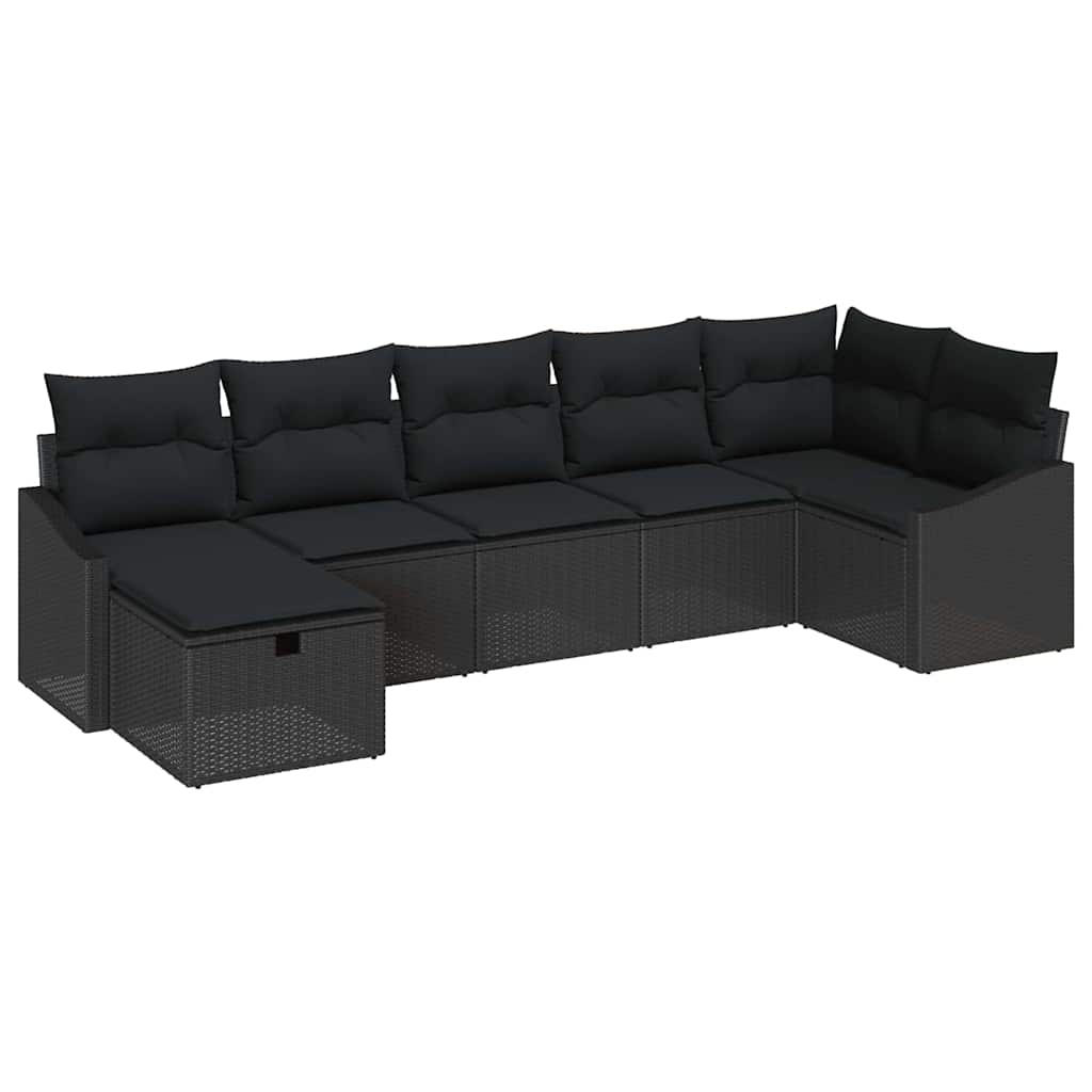 Bankstel 7 st poly rattan