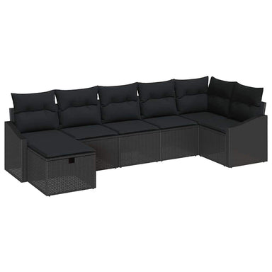 Bankstel 7 st poly rattan