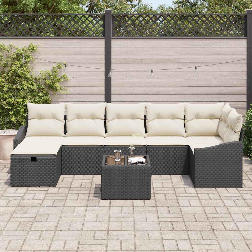 Bankstel 7 st poly rattan