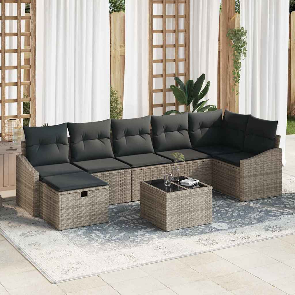 Bankstel 8 st poly rattan