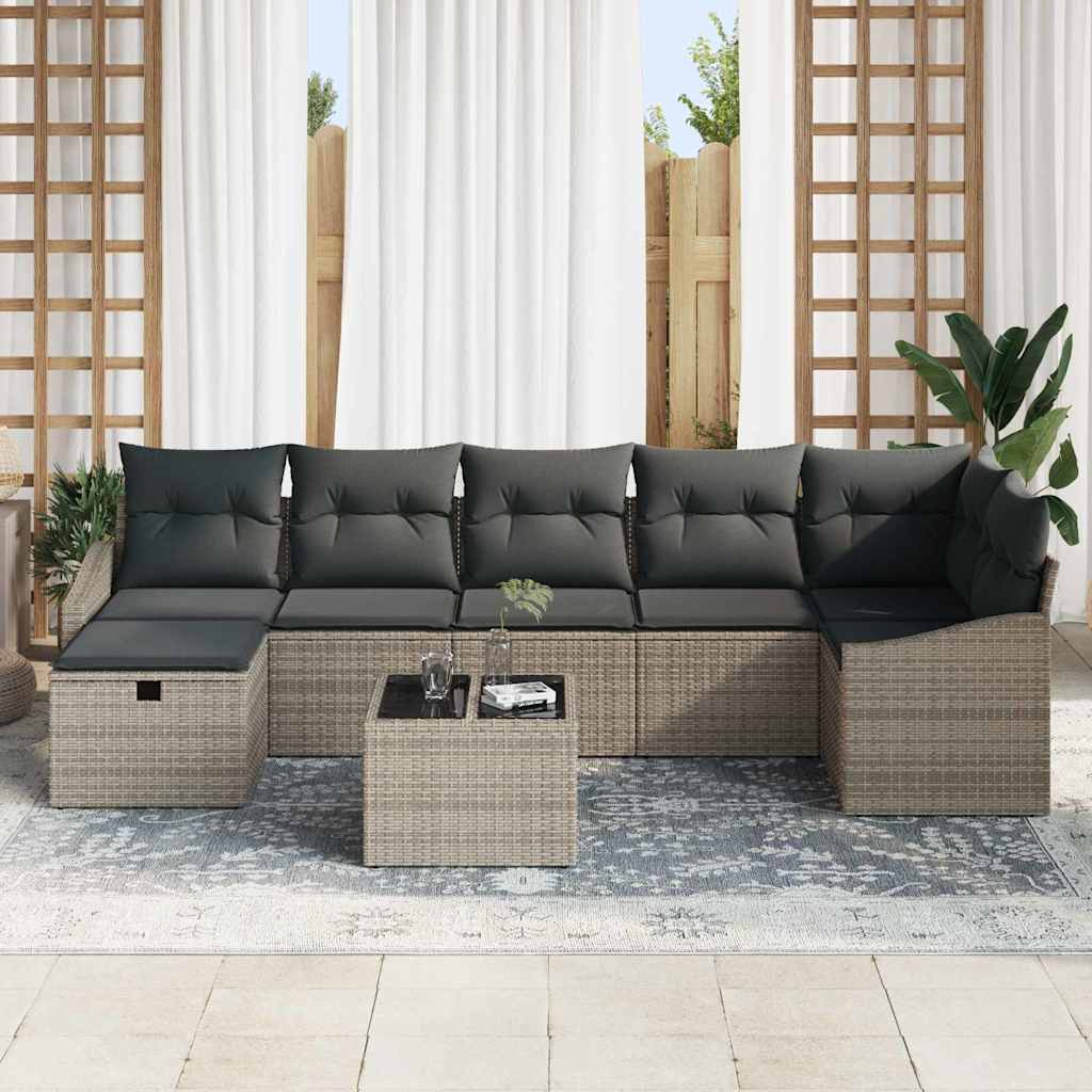 Bankstel 8 st poly rattan