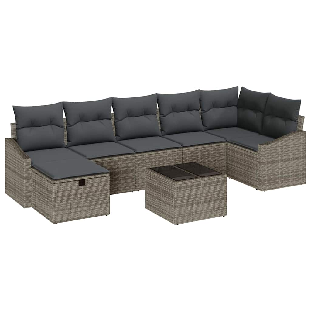 Bankstel 8 st poly rattan