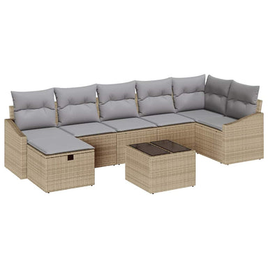 Bankstel met kussen 7 pcs poly rattan