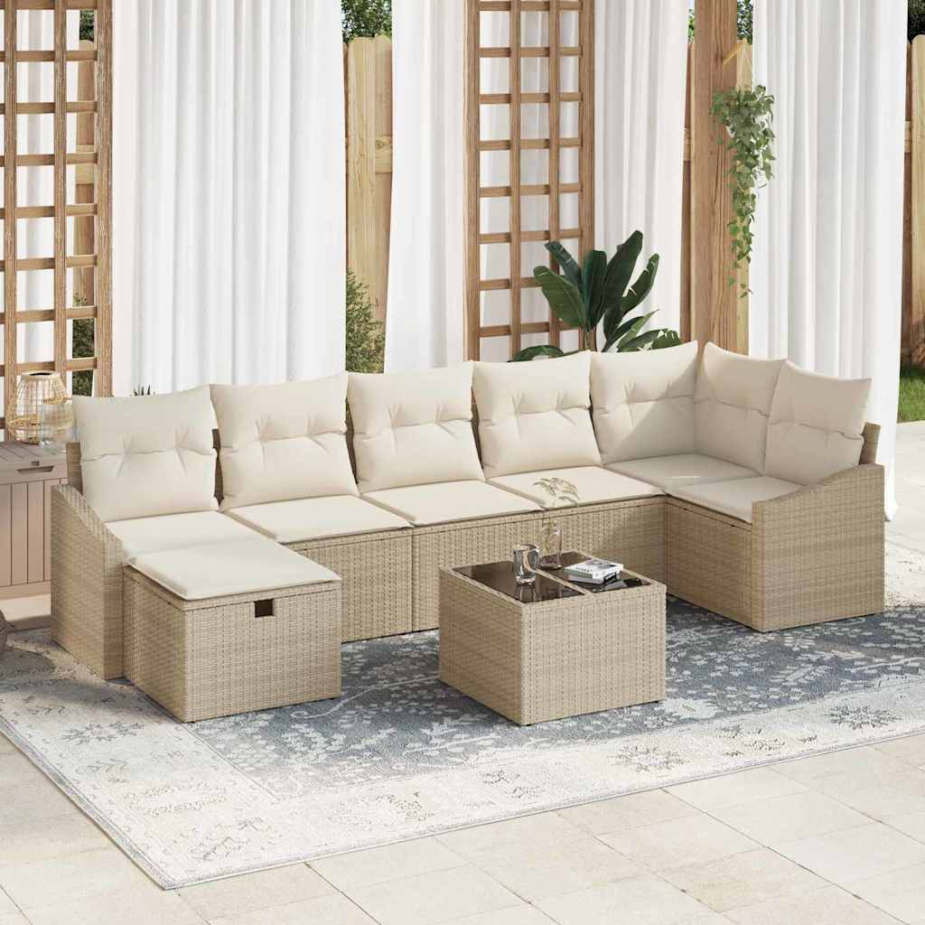 Bankstel 7 st poly rattan