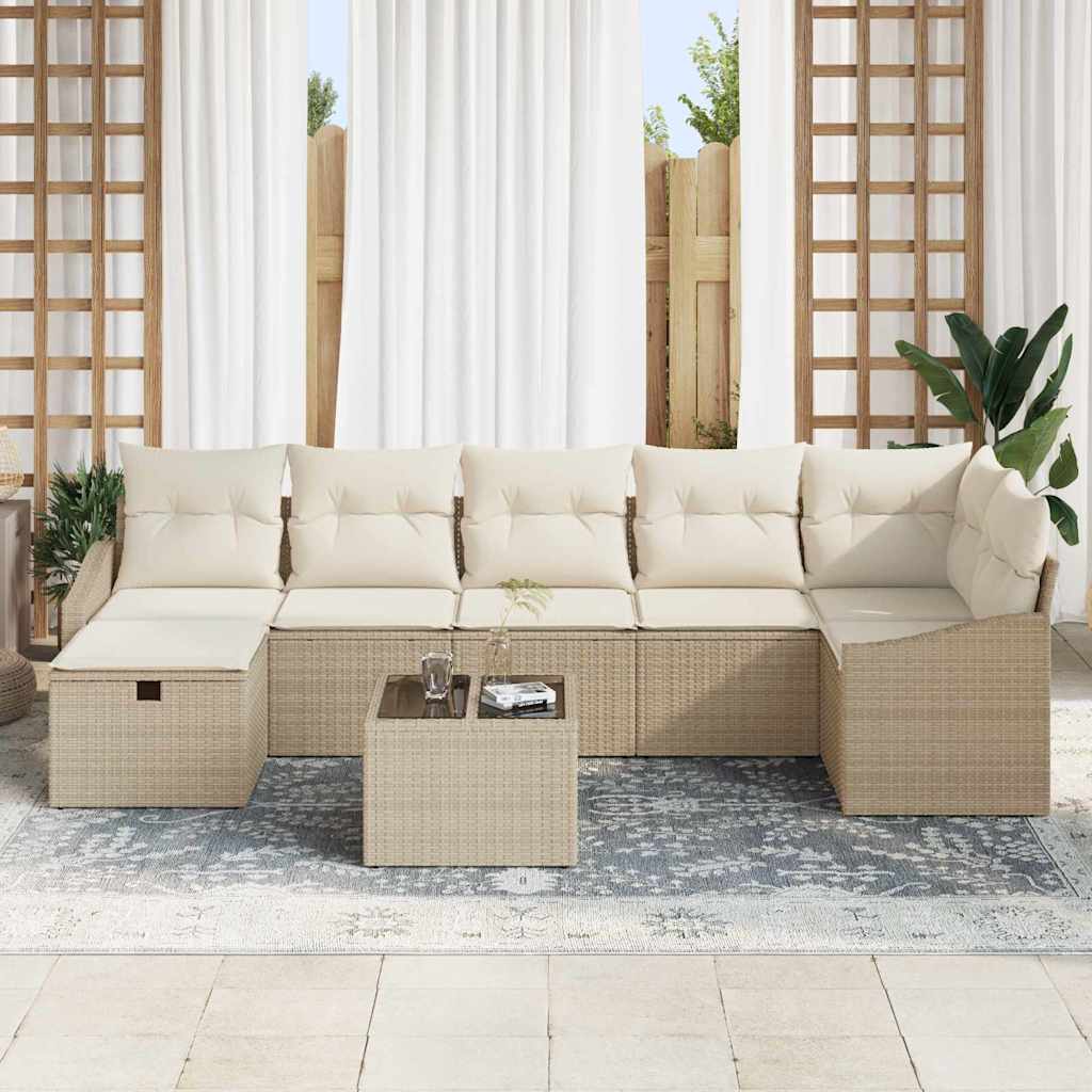 Bankstel 7 st poly rattan