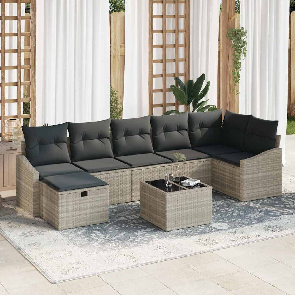 Bankstel 8 st poly rattan
