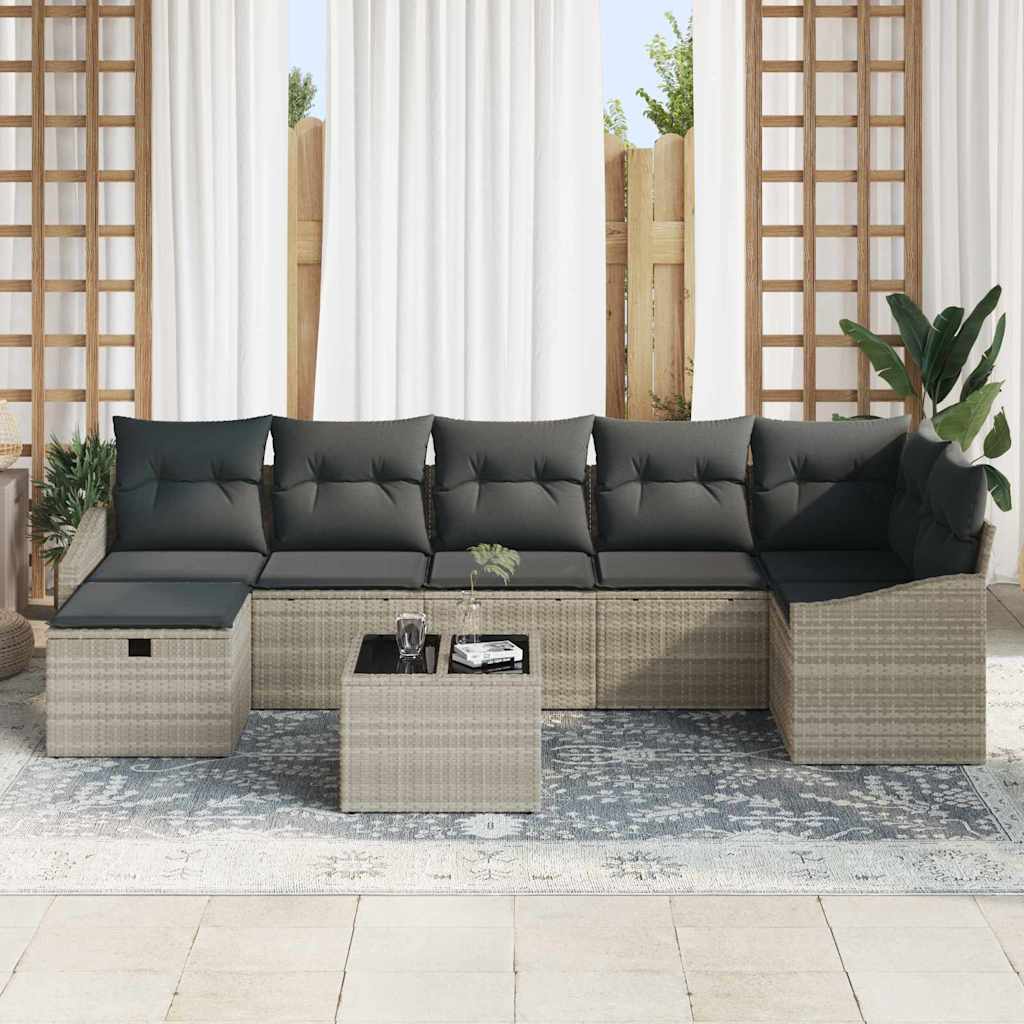 Bankstel 8 st poly rattan