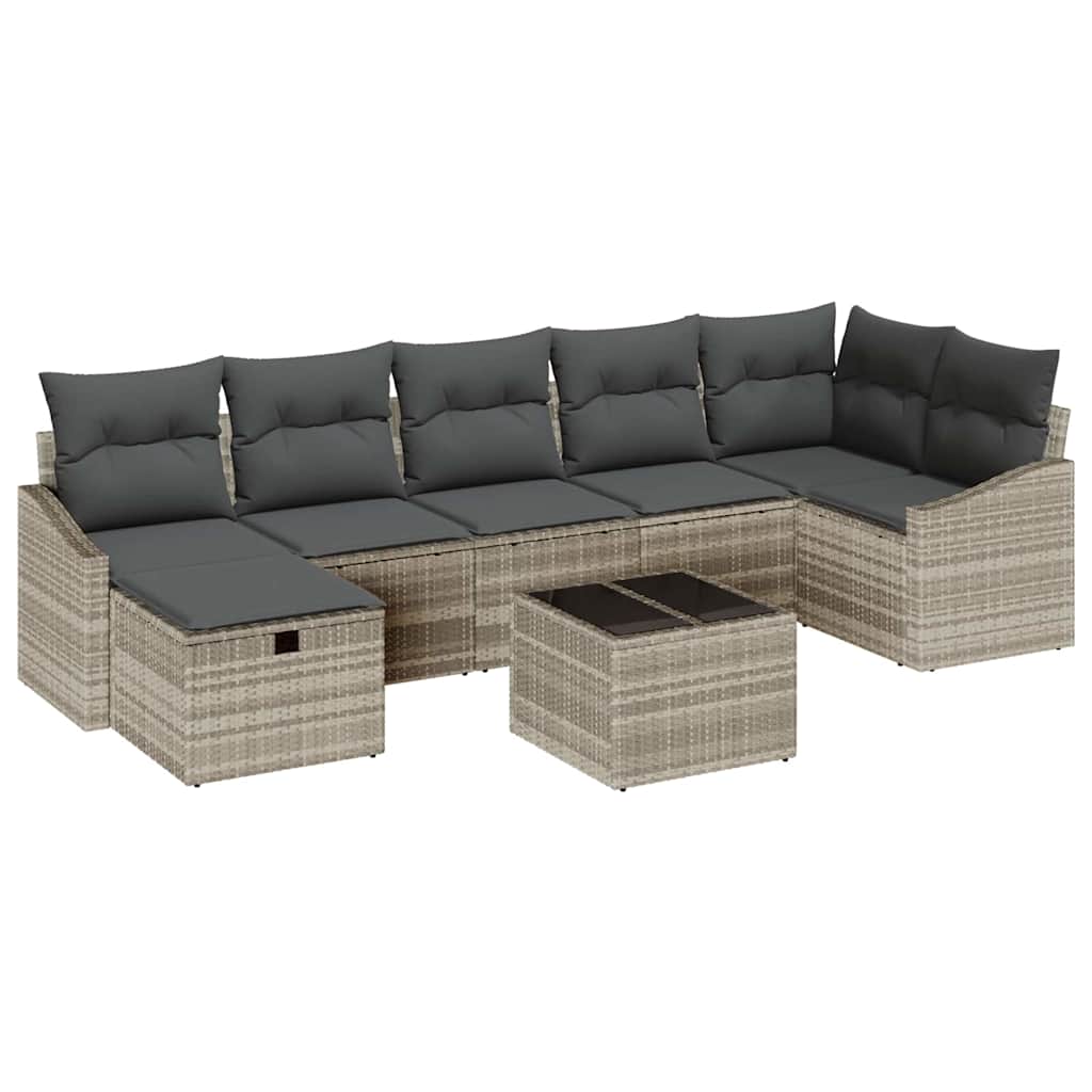 Bankstel 8 st poly rattan