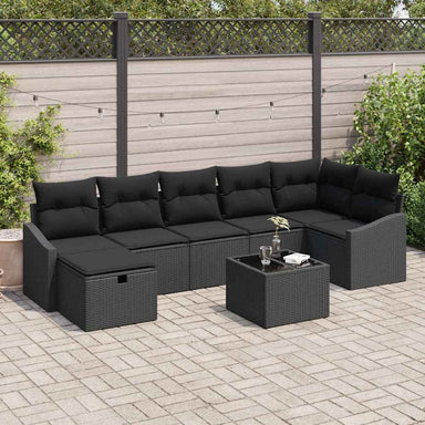 Bankstel 8 st poly rattan