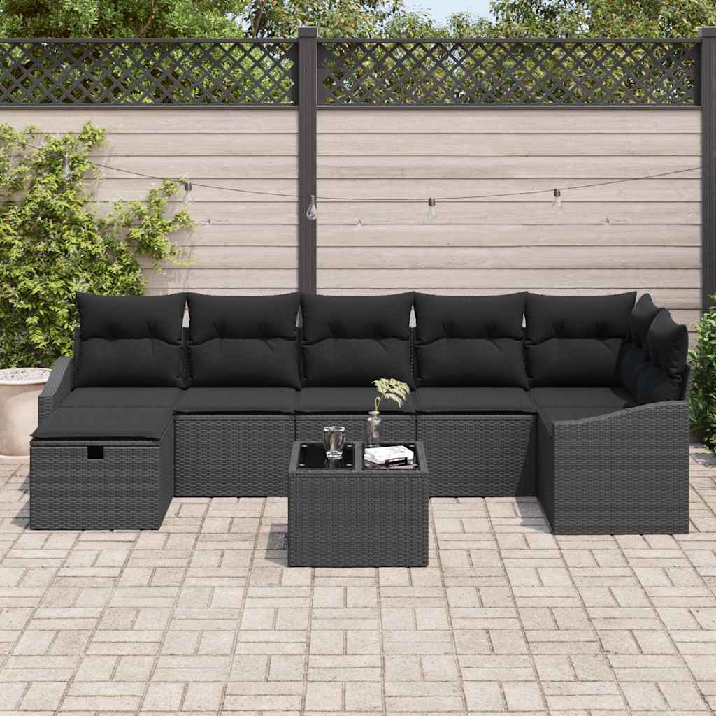 Bankstel 8 st poly rattan