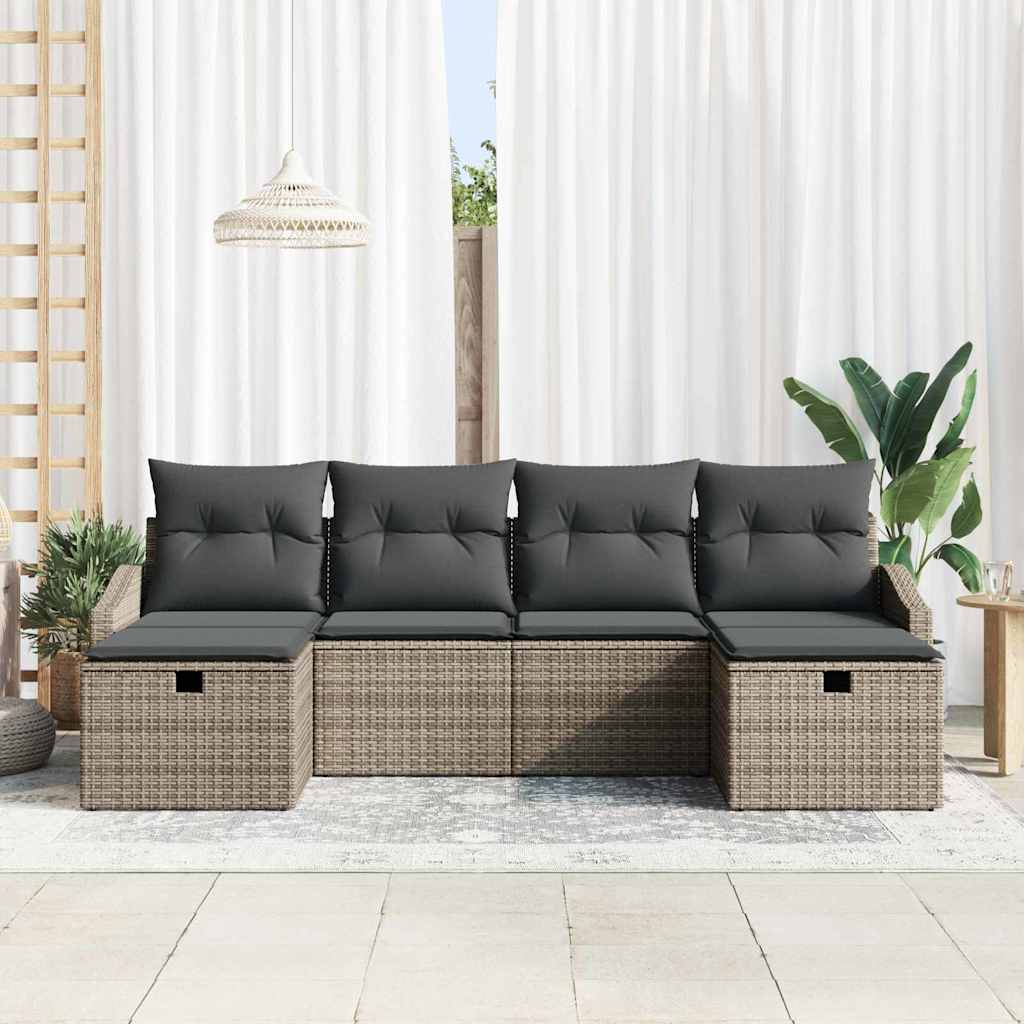 Bankstel 6 st poly rattan
